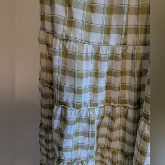 Max Studio Plaid Sleeveless Empire Waist Tiered Midi Dress Large - Picture 4 of 11
